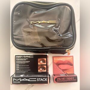 Brand New MAC mini Mascara an Velvet Teddy Lipstick with case
